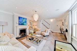 Luxury interior design used for this living space in Chelsea, London